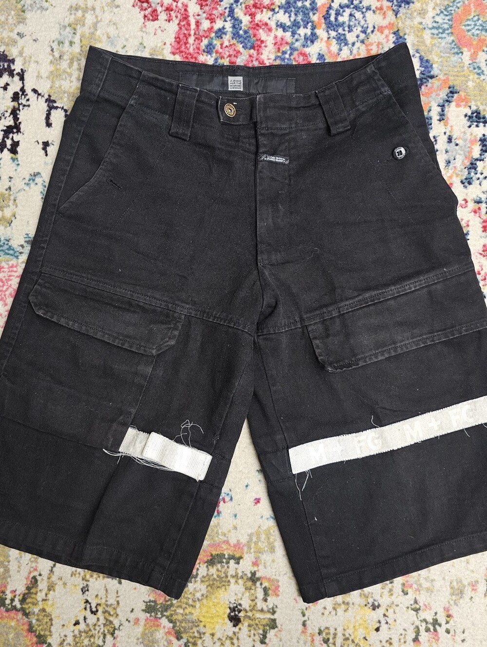 Vtg Marithe Francois Girbaud Baggy Denim Shorts Mens 32 / 14" Inseam Distressed